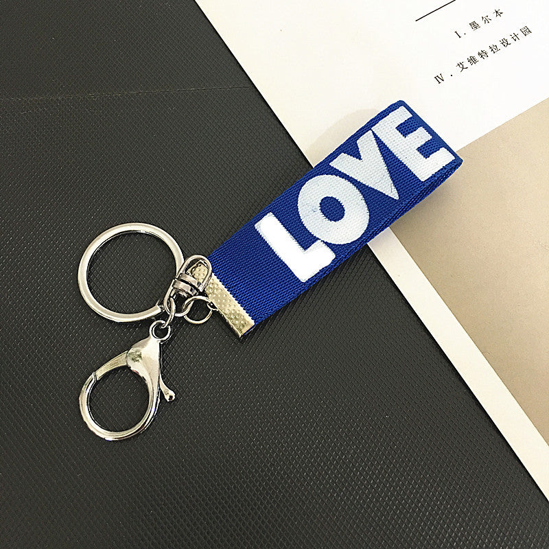 Wholesale English Alphabet LOVE Ribbon Keychains